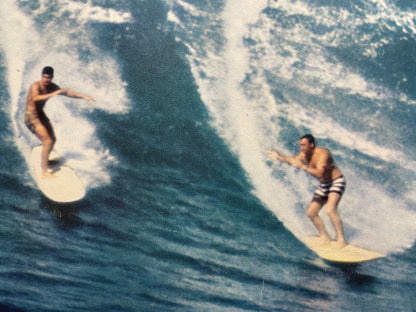 Hawaii - Sunset Beach, vintage offset lithograph travel surfing poster, c.1966 - HAPPIEST KID FINDS - Museum-quality antique and vintage posters, original art, preservation and restoration