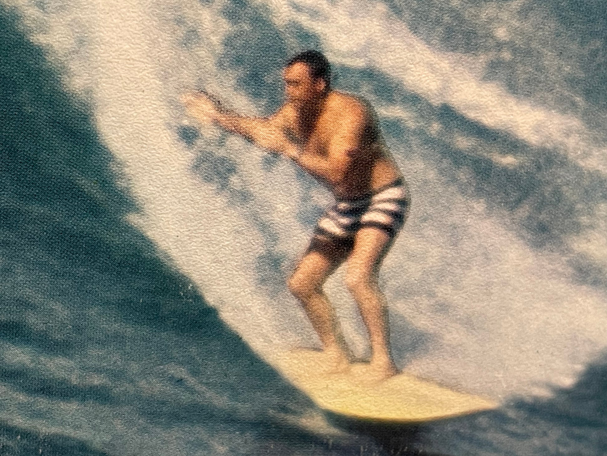 Hawaii - Sunset Beach, vintage offset lithograph travel surfing poster, c.1966 - HAPPIEST KID FINDS - Museum-quality antique and vintage posters, original art, preservation and restoration