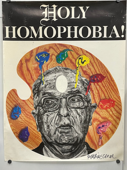 Vintage Political Artwork: 'Holy Homophobia!' Special Poster Designed  and Hand-signed by Artist Robbie Conal, 1990" - HAPPIEST KID FINDS - Museum-quality antique and vintage posters, original art, preservation and restoration