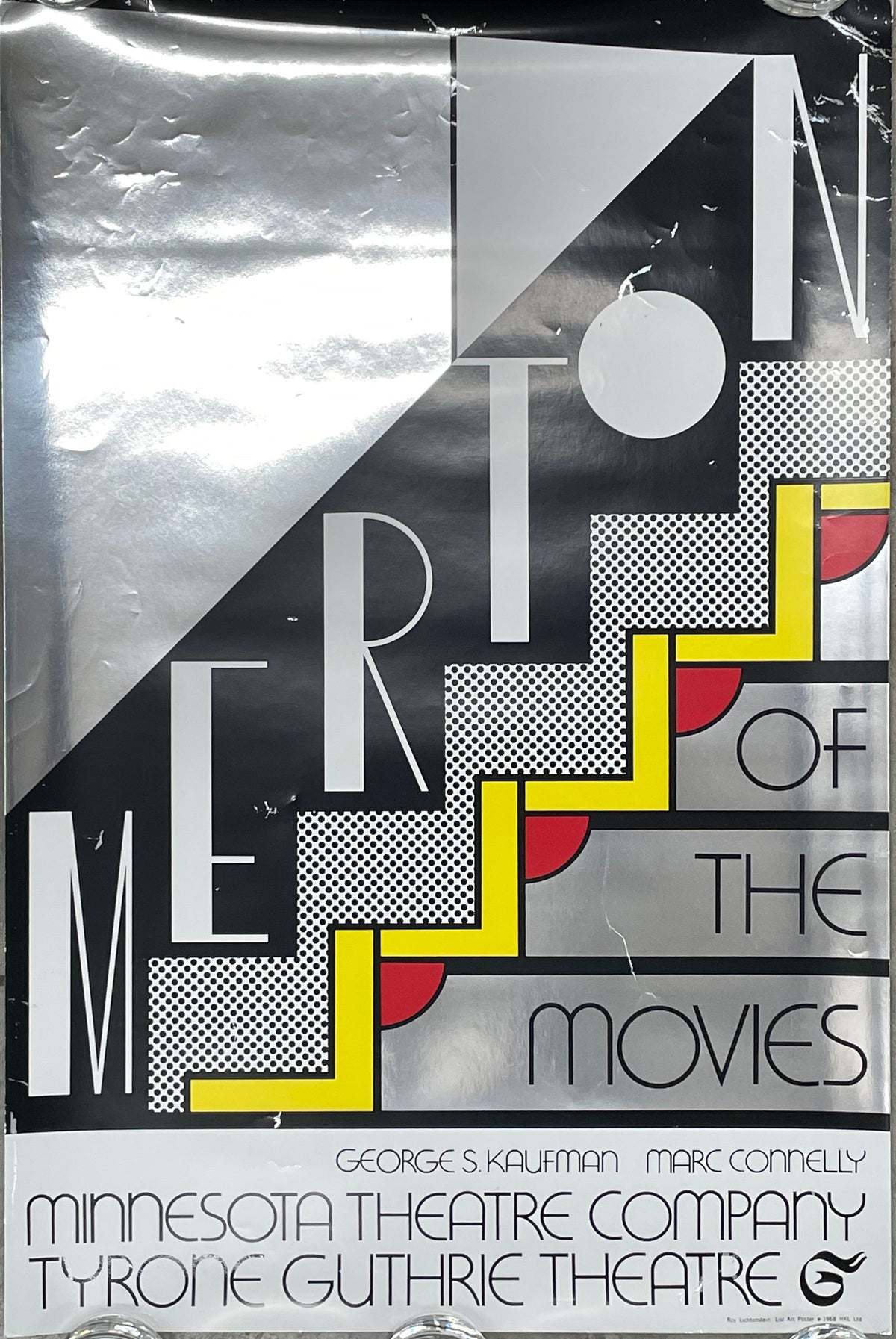 fantastic Art Deco-styled poster, Merton of the Movies, by Pop artist Roy Lichtenstein, 1968