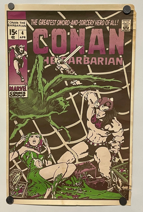 Conan The Barbarian Small Original Vintage Marvel Promo Poster c. 1970 Jim Steranko Happiest Kid Finds