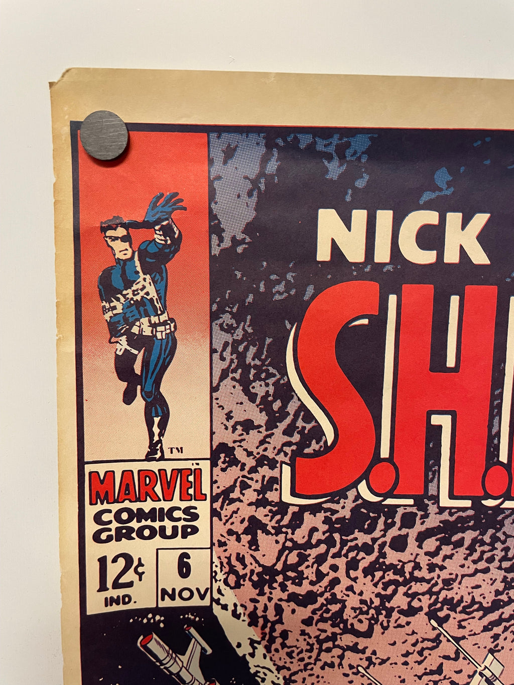 Nick Fury Agent of S.H.I.E.L.D Small Original Vintage Marvel Promo Poster c. 1970 Jim Steranko Happiest Kid Finds