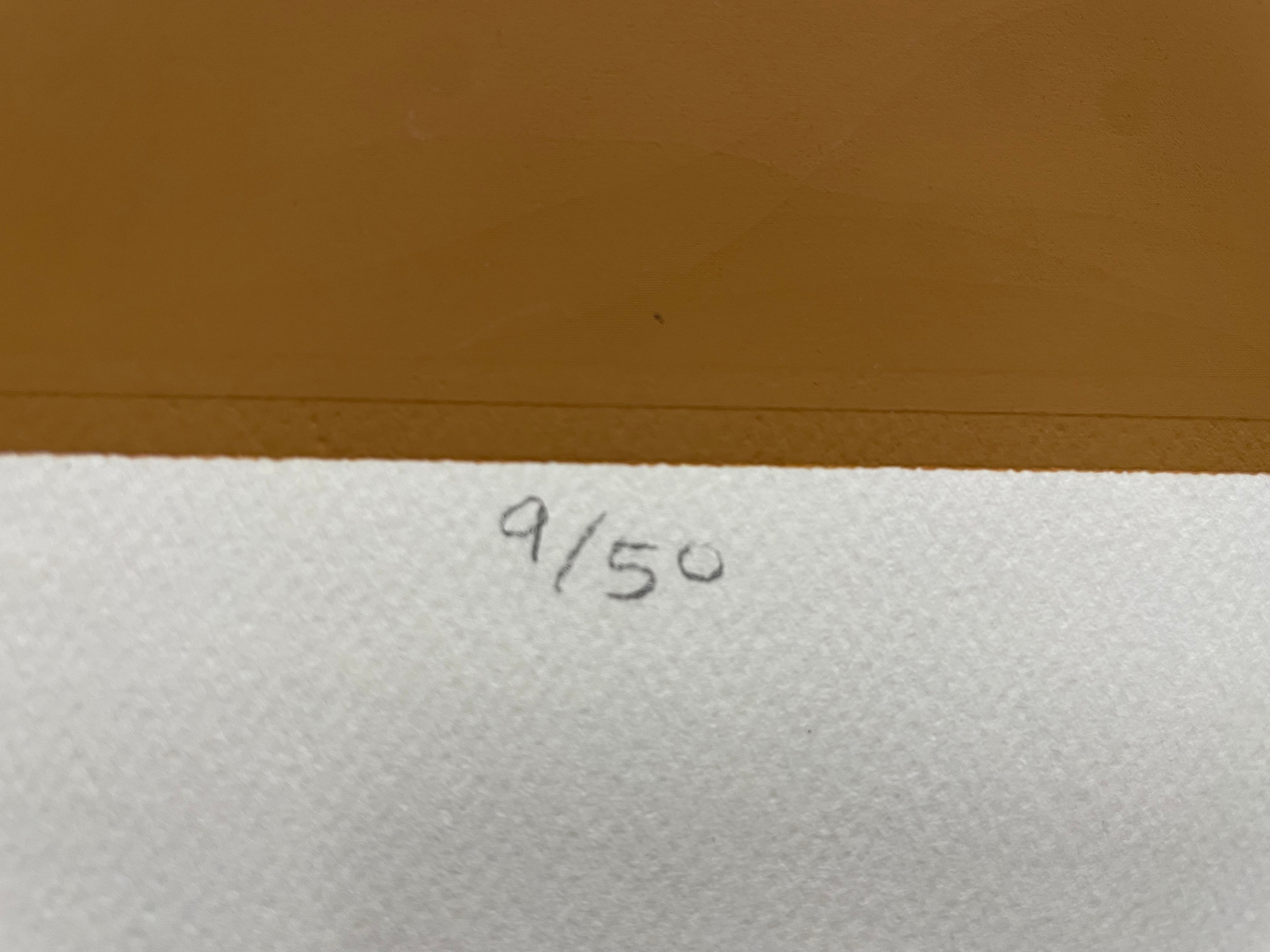 "A Four Letter Word (#9/50)" is a limited edition silk screen print by Taylor, hand-signed, titled, and numbered - HAPPIEST KID FINDS - Museum-quality antique and vintage posters, original art, preservation and restoration