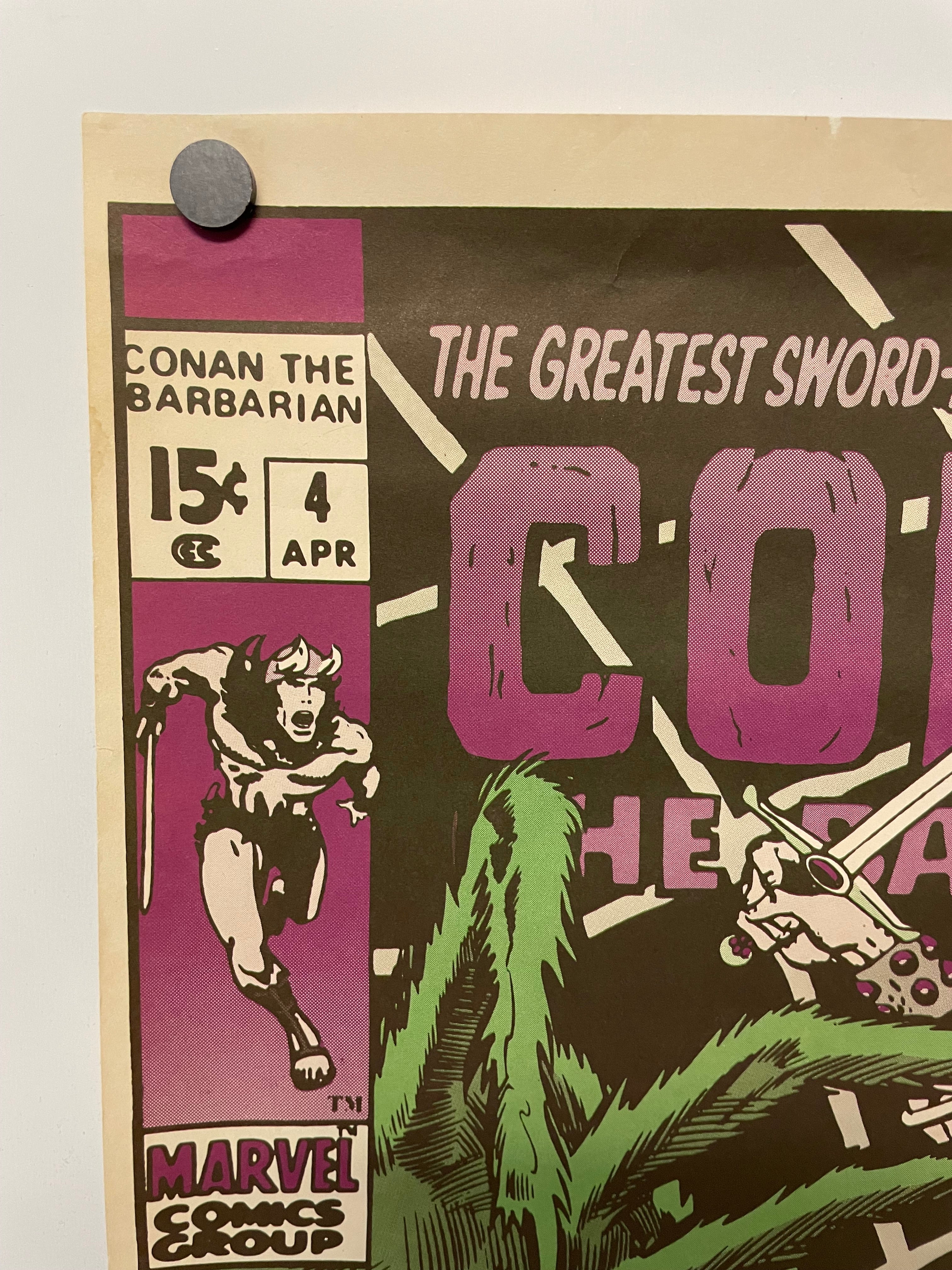 Conan The Barbarian Small Original Vintage Marvel Promo Poster c. 1970 Jim Steranko Happiest Kid Finds