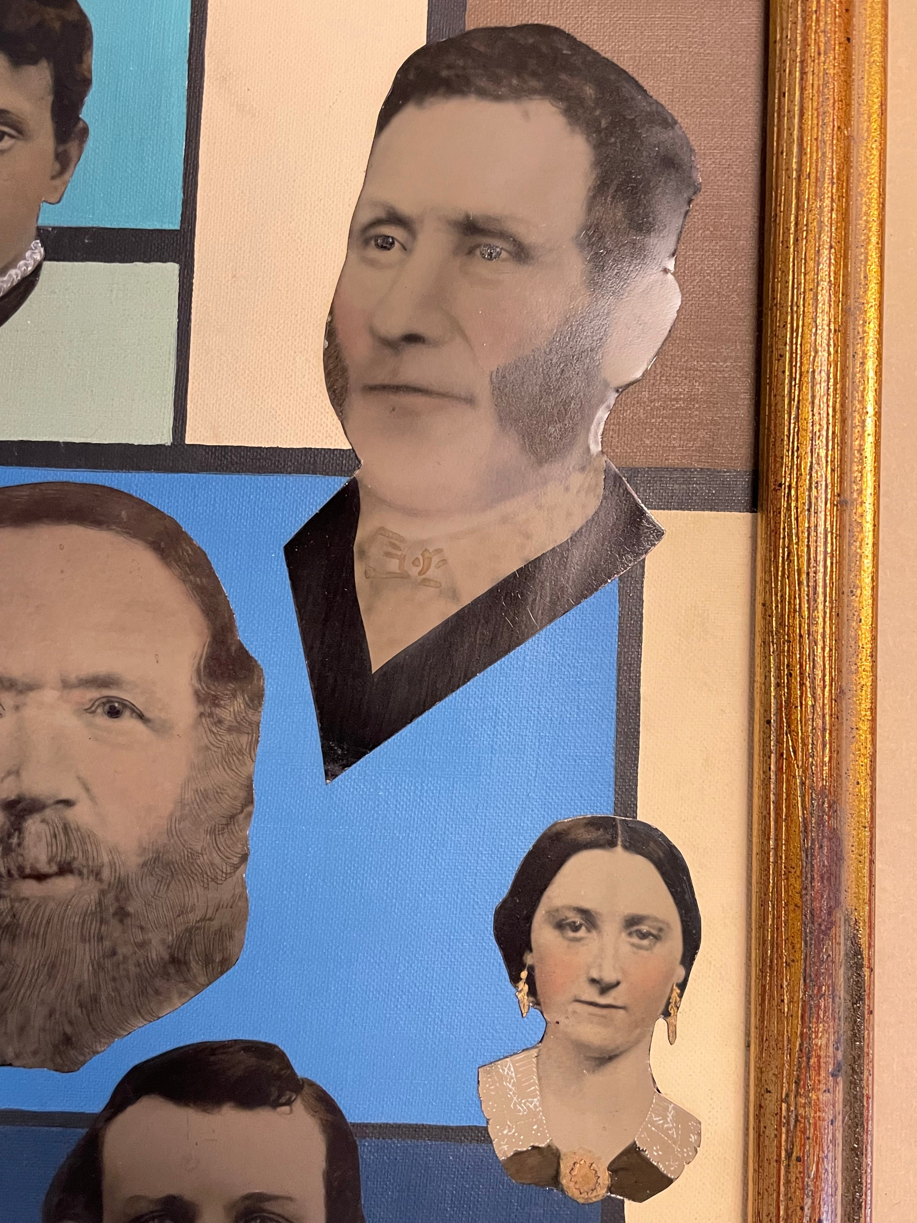 Original Tintype Collage Painting with frame, 1964 - HAPPIEST KID FINDS - Museum-quality antique and vintage posters, original art, preservation and restoration