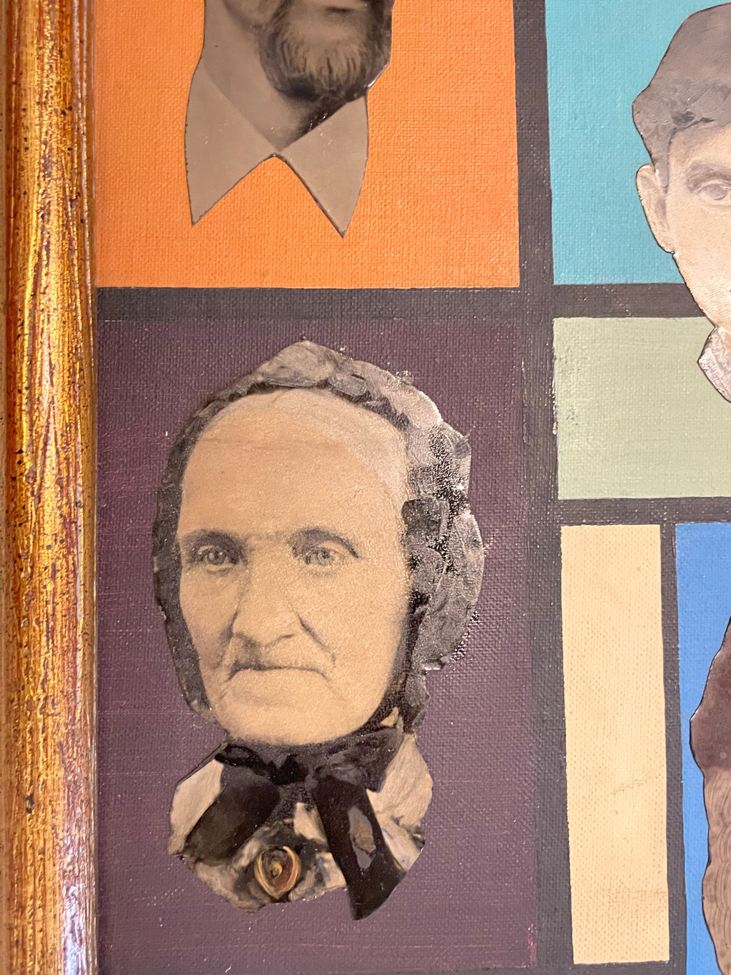 Original Tintype Collage Painting with frame, 1964 - HAPPIEST KID FINDS - Museum-quality antique and vintage posters, original art, preservation and restoration