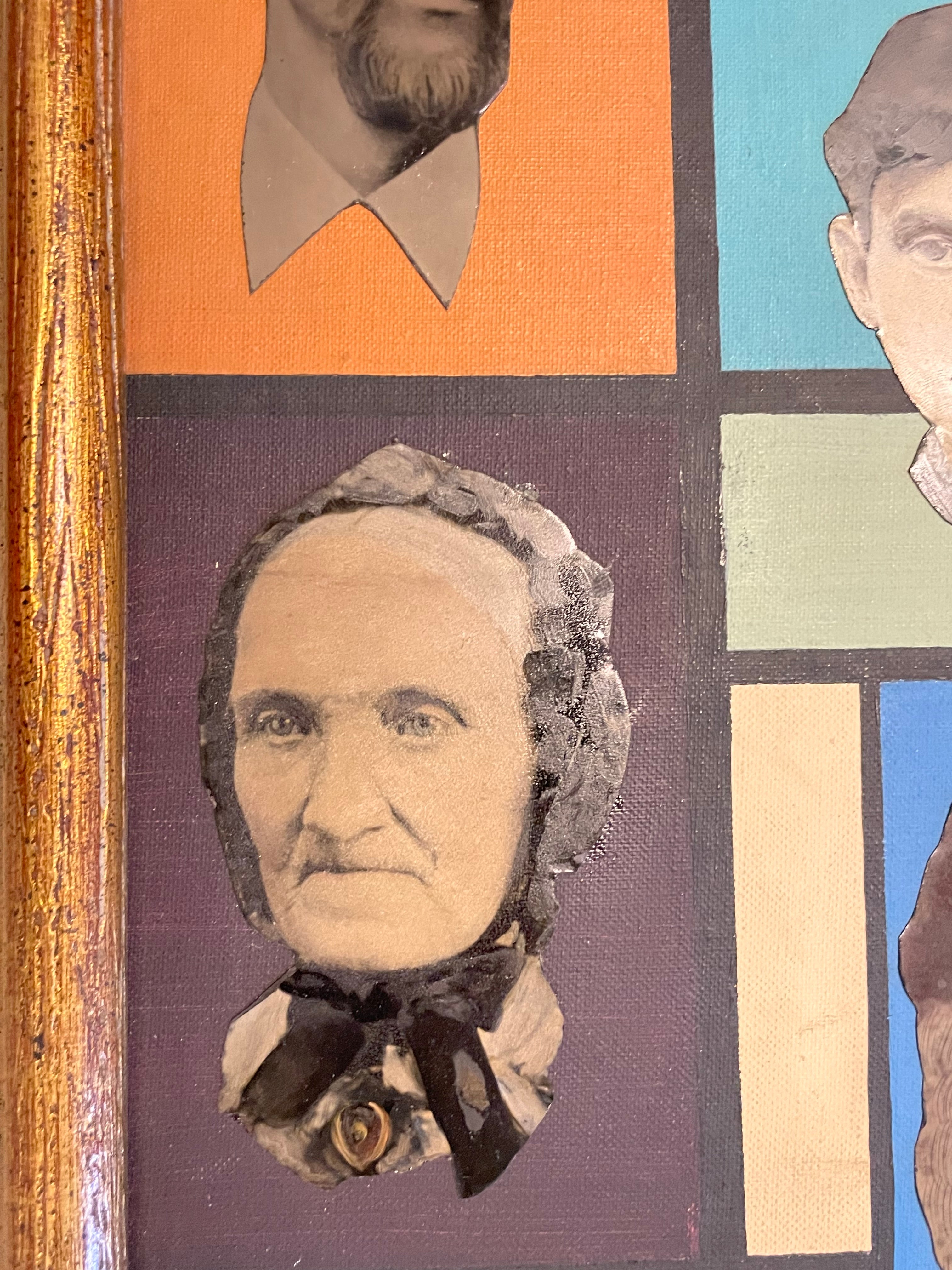 Original Tintype Collage Painting with frame, 1964 - HAPPIEST KID FINDS - Museum-quality antique and vintage posters, original art, preservation and restoration
