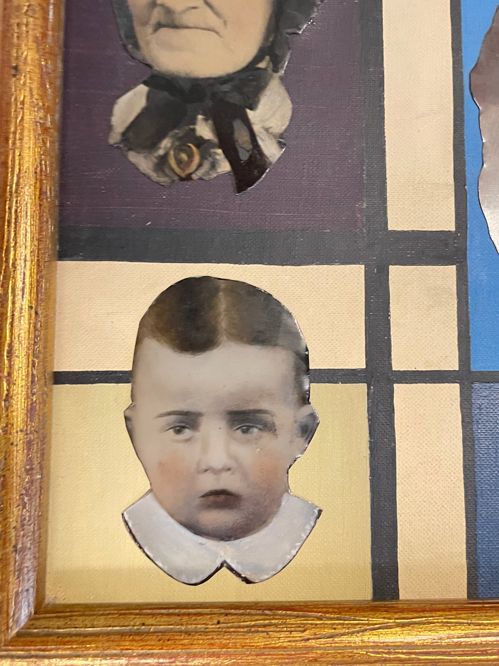 Original Tintype Collage Painting with frame, 1964 - HAPPIEST KID FINDS - Museum-quality antique and vintage posters, original art, preservation and restoration