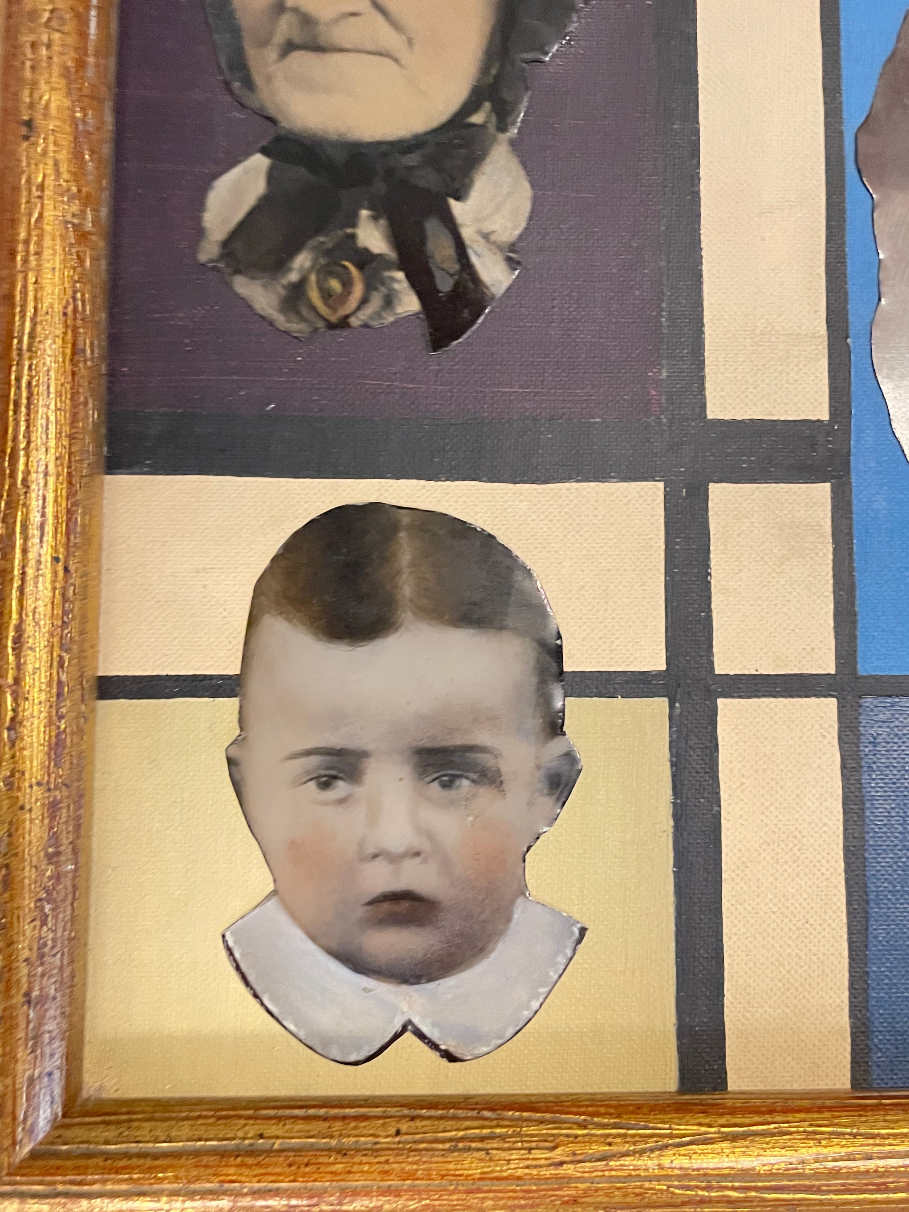 Original Tintype Collage Painting with frame, 1964 - HAPPIEST KID FINDS - Museum-quality antique and vintage posters, original art, preservation and restoration