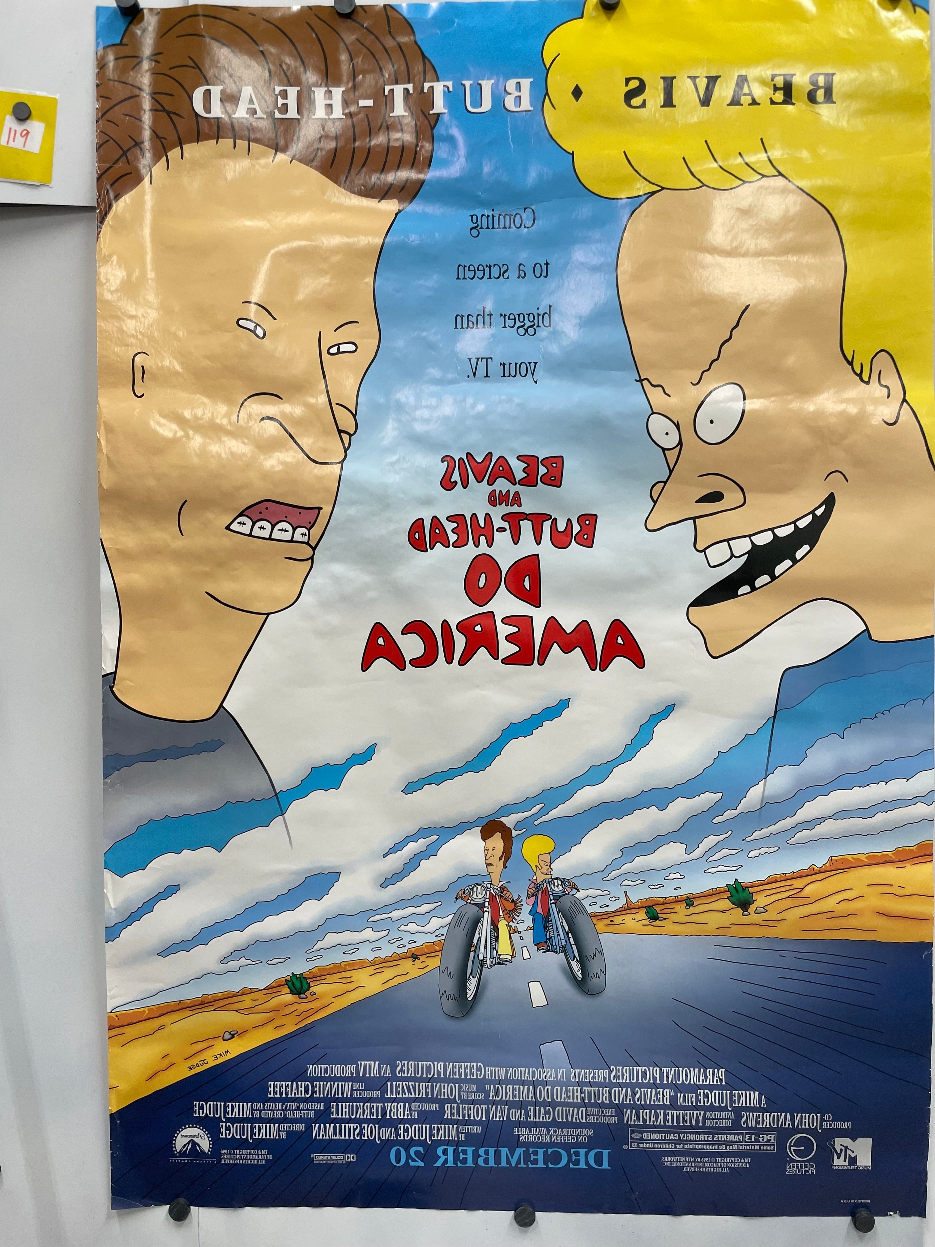 Beavis and Butt-Head Do America: Vintage Double-Sided Advance Film Poster, 1996 - HAPPIEST KID FINDS - Museum-quality antique and vintage posters, original art, preservation and restoration