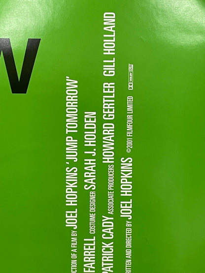 Very cool film poster design, Jump Tomorrow, original rolled US one sheet with a green background, 2001 - HAPPIEST KID FINDS - Museum-quality antique and vintage posters, original art, preservation and restoration