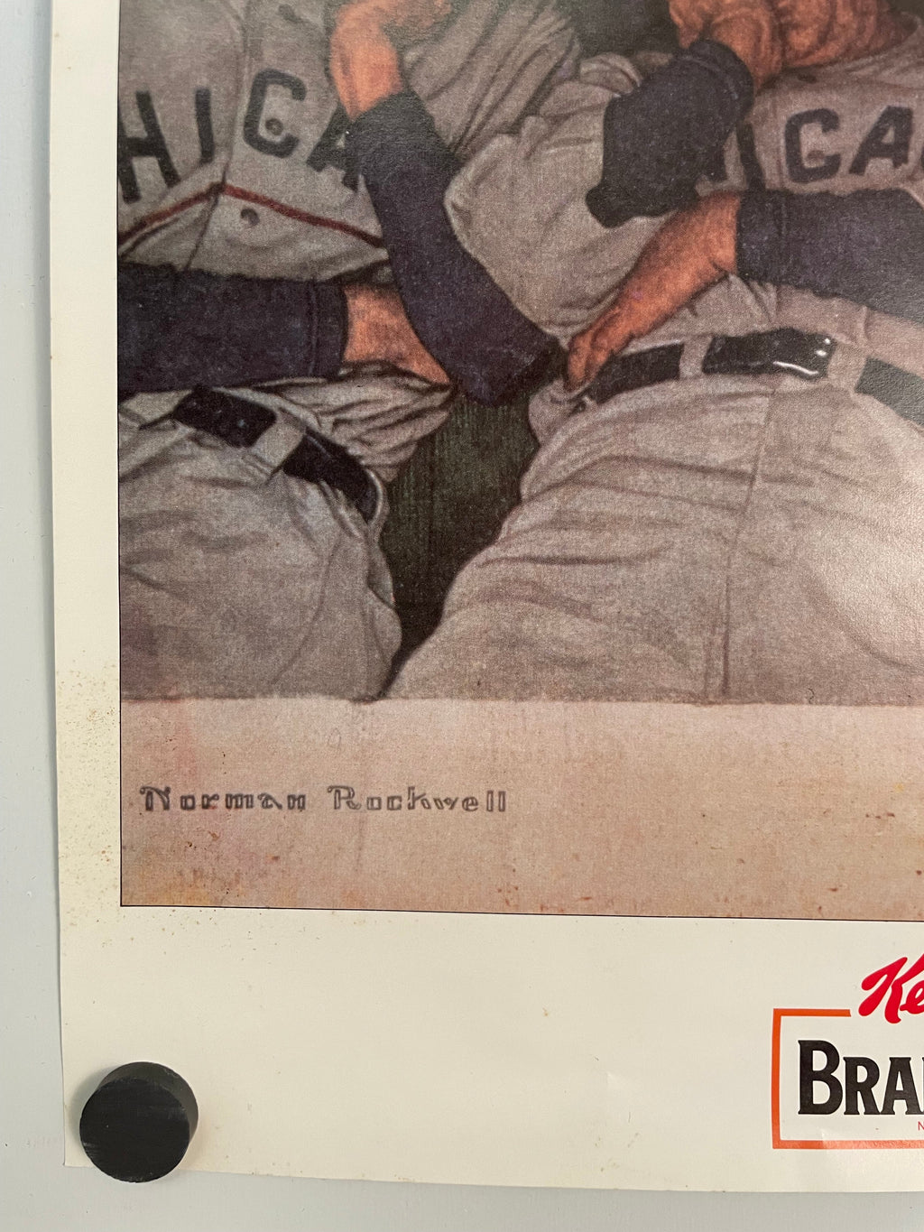 Norman Rockwell Art Poster for Kellogg's Bran Flakes 1991 Dugout Happiest Kid Finds