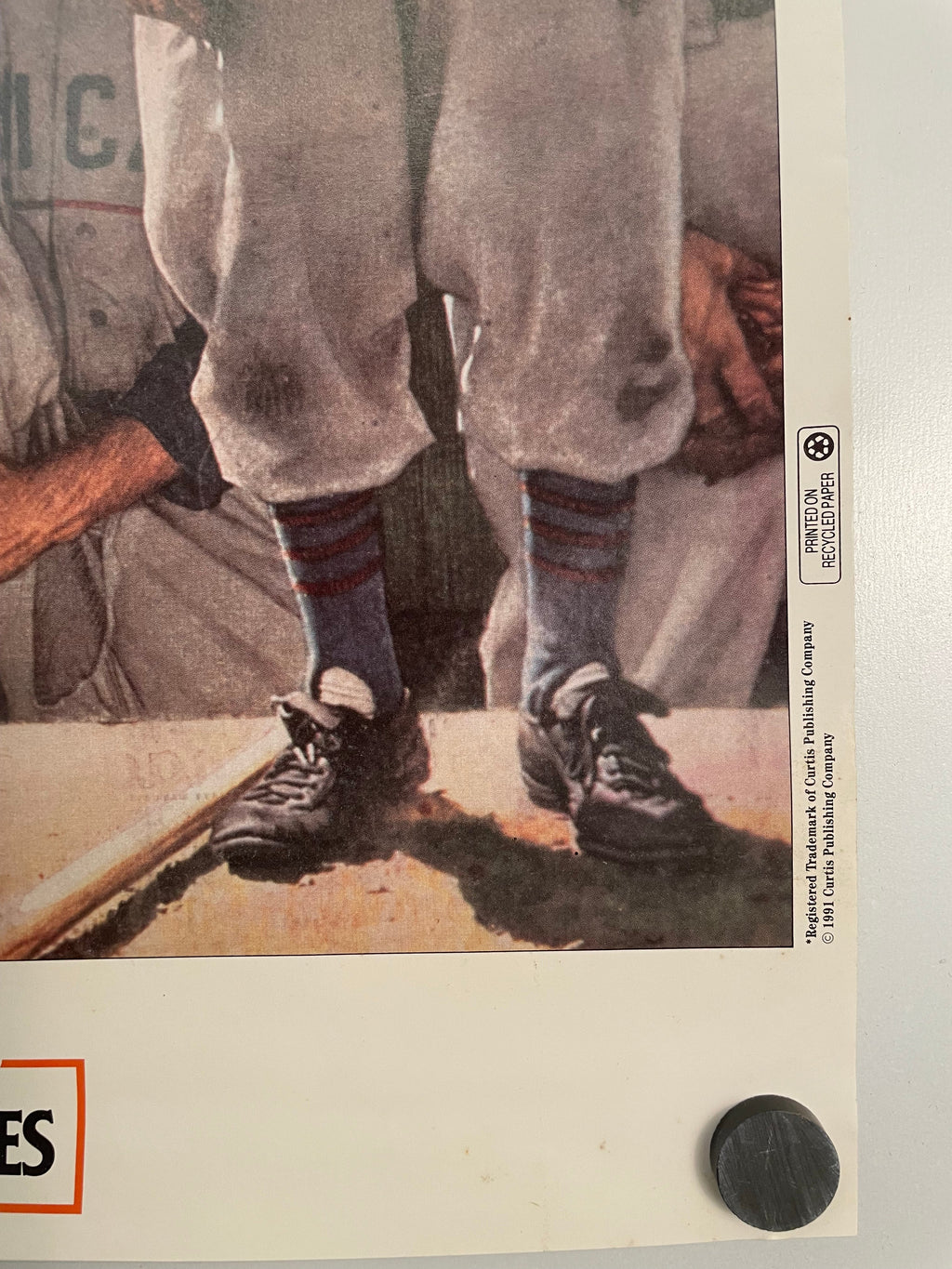 Norman Rockwell Art Poster for Kellogg's Bran Flakes 1991 Dugout Happiest Kid Finds