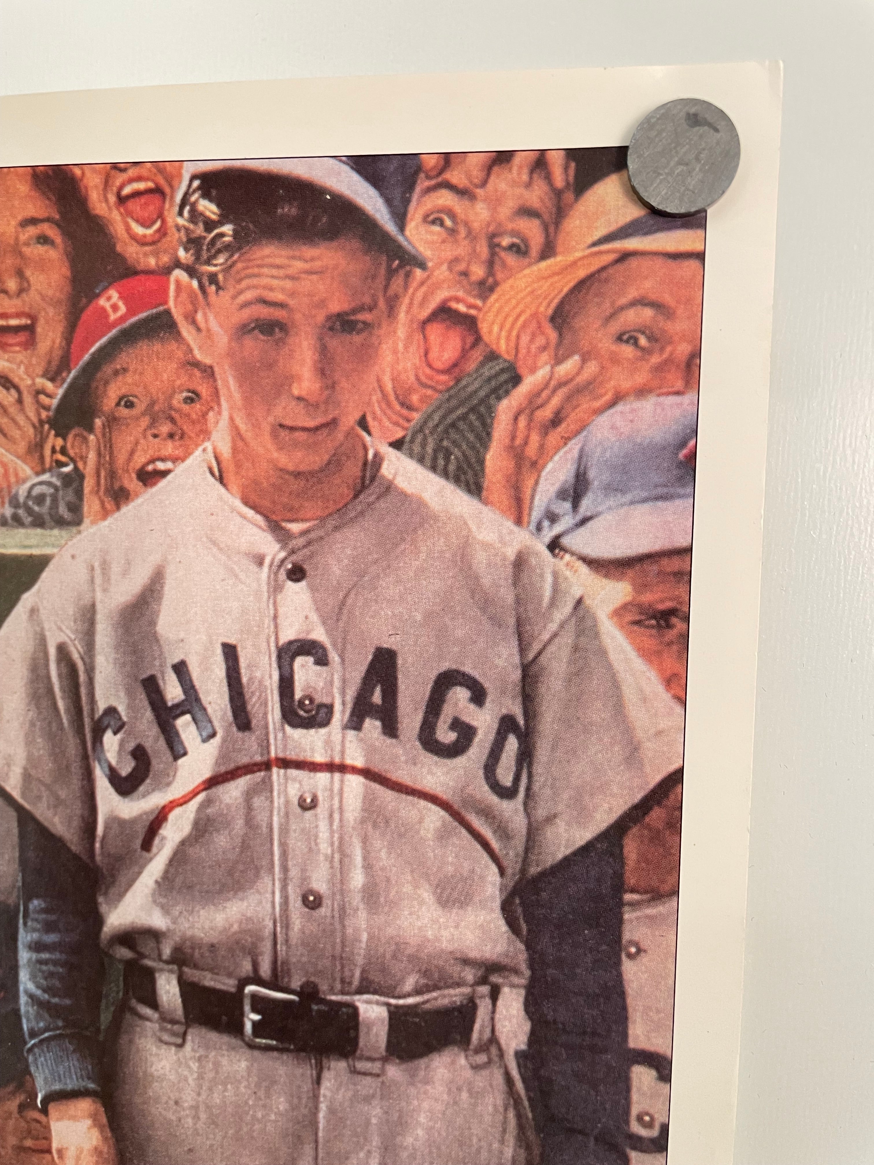Norman Rockwell Art Poster for Kellogg's Bran Flakes 1991 Dugout Happiest Kid Finds