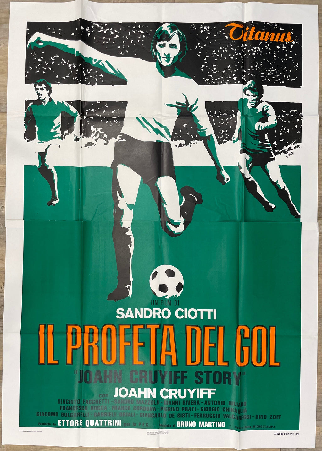 Johan Cruyff Story Vintage Italian Four-Sheet Film Poster 1976 | Happiest Kid Finds Happiest Kid Finds