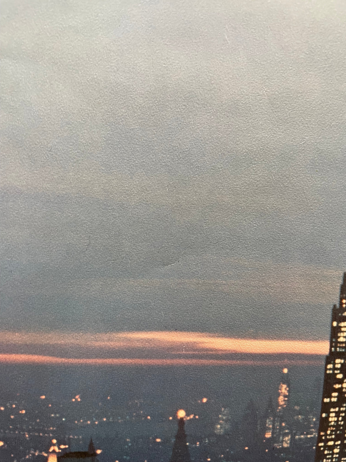 vintage and rare  New York (#809) - aerial view of Manhattan in the evening commercial travel poster, Looart 1968 - HAPPIEST KID FINDS - Museum-quality antique and vintage posters, original art, preservation and restoration