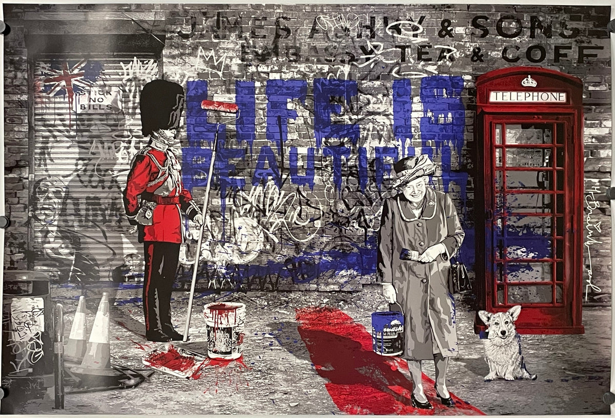 Mr. Brainwash Jubilation (Life is Beautiful) rare offset lithograph poster. 