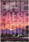 used vintage, One False Move, rolled original one-sheet film poster, 1992 showing the title in large block letters that are super-imposed over the scene of an altercation and shooting.
