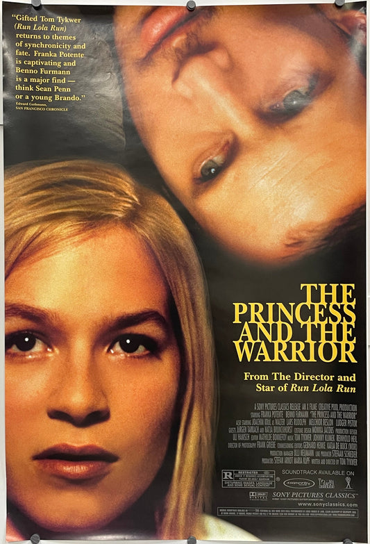 The Princess and the Warrior
rolled original one-sheet film poster, showing close-ups of a man and woman's faces in opposite directions.