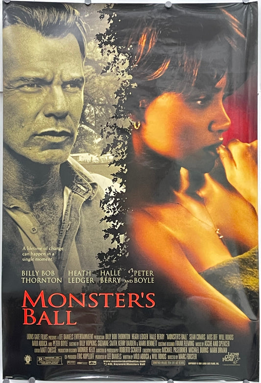Monster’s Ball (double-sided) rolled original one-sheet film poster showing the leading stars Billy Bob Thornton and Halle Berry in different scenes of the film.