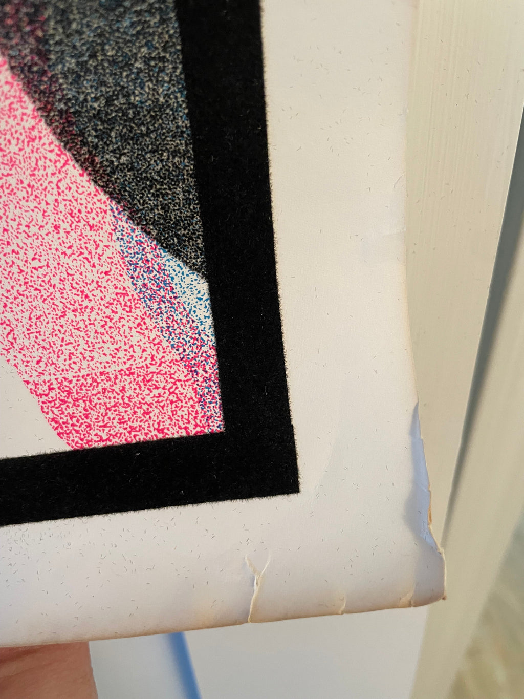 The Skier Psychedelic Flocked Blacklight Vintage Poster c. 1970 Happiest Kid Finds