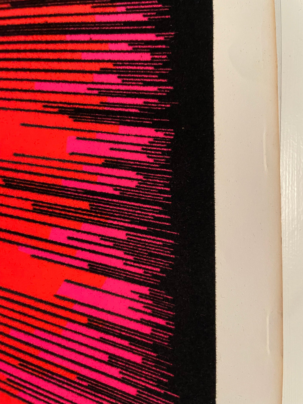 The Skier Psychedelic Flocked Blacklight Vintage Poster c. 1970 Happiest Kid Finds