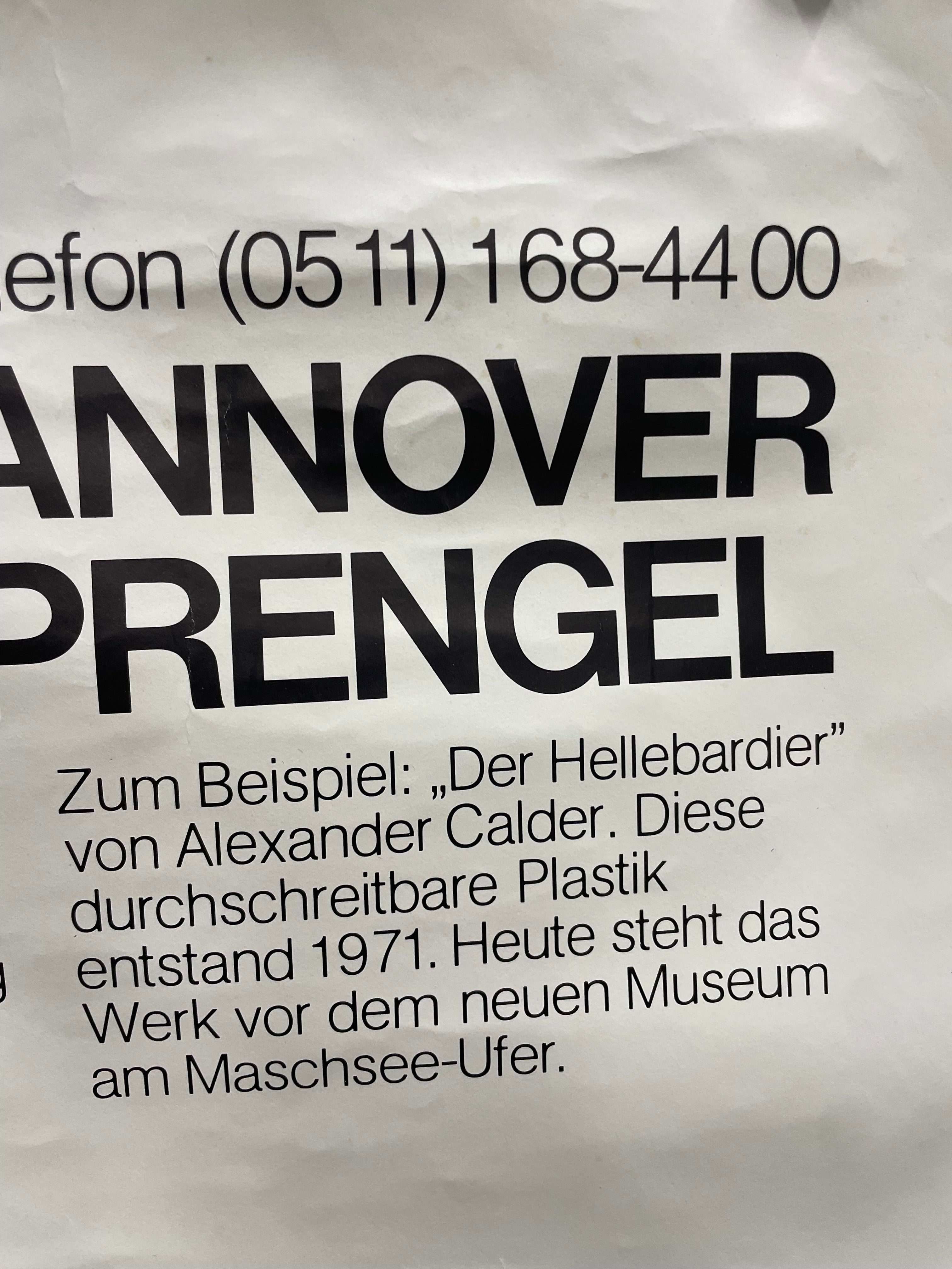 rare and vintage Kunstmuseum Hannover Mit Sammlung Sprengel - Calder, exhibition poster, 1979 - HAPPIEST KID FINDS - Museum-quality antique and vintage posters, original art, preservation and restoration