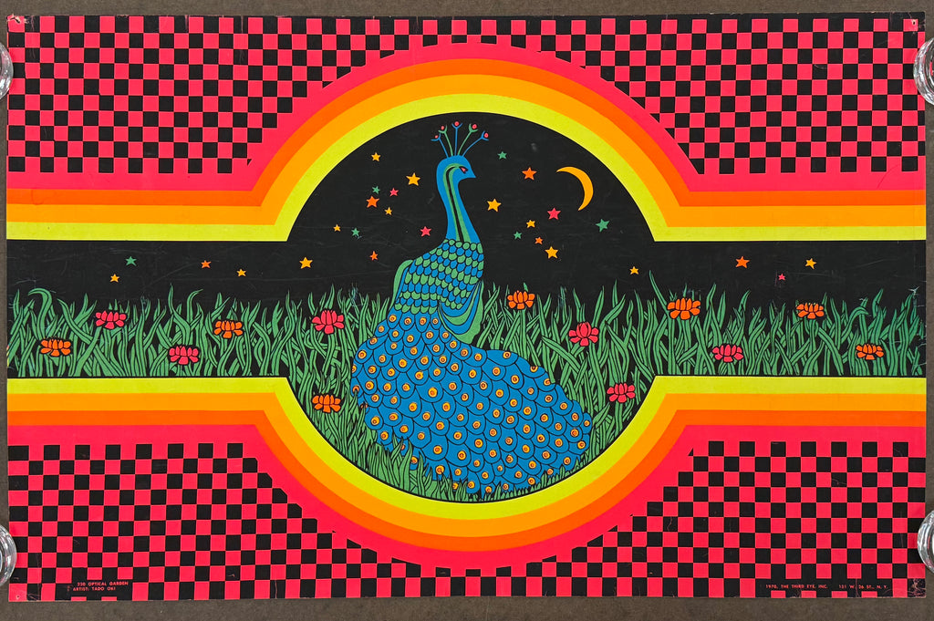 vintage blacklight poster Optical Garden 1970