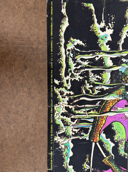 Vintage 1971 'Serpent' Blacklight Poster by Andy McGuire (22x34) — art restoration vintage poster art gallery