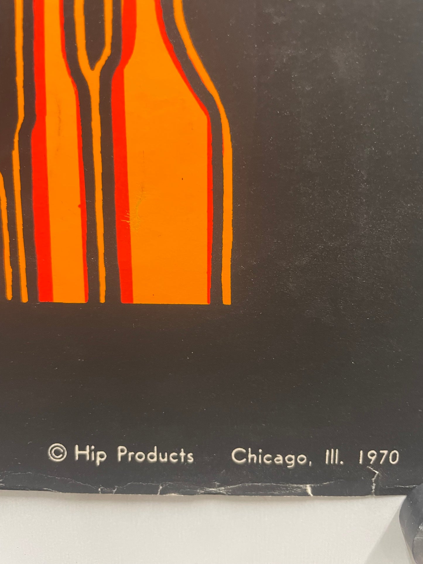 Rare and Vintage, Peace on Earth, screen printed black light poster, 1970