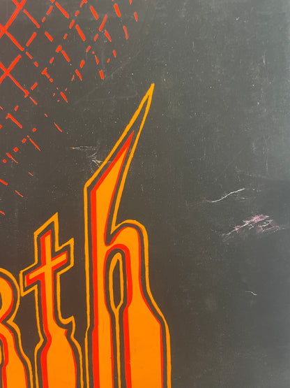 Rare and Vintage, Peace on Earth, screen printed black light poster, 1970