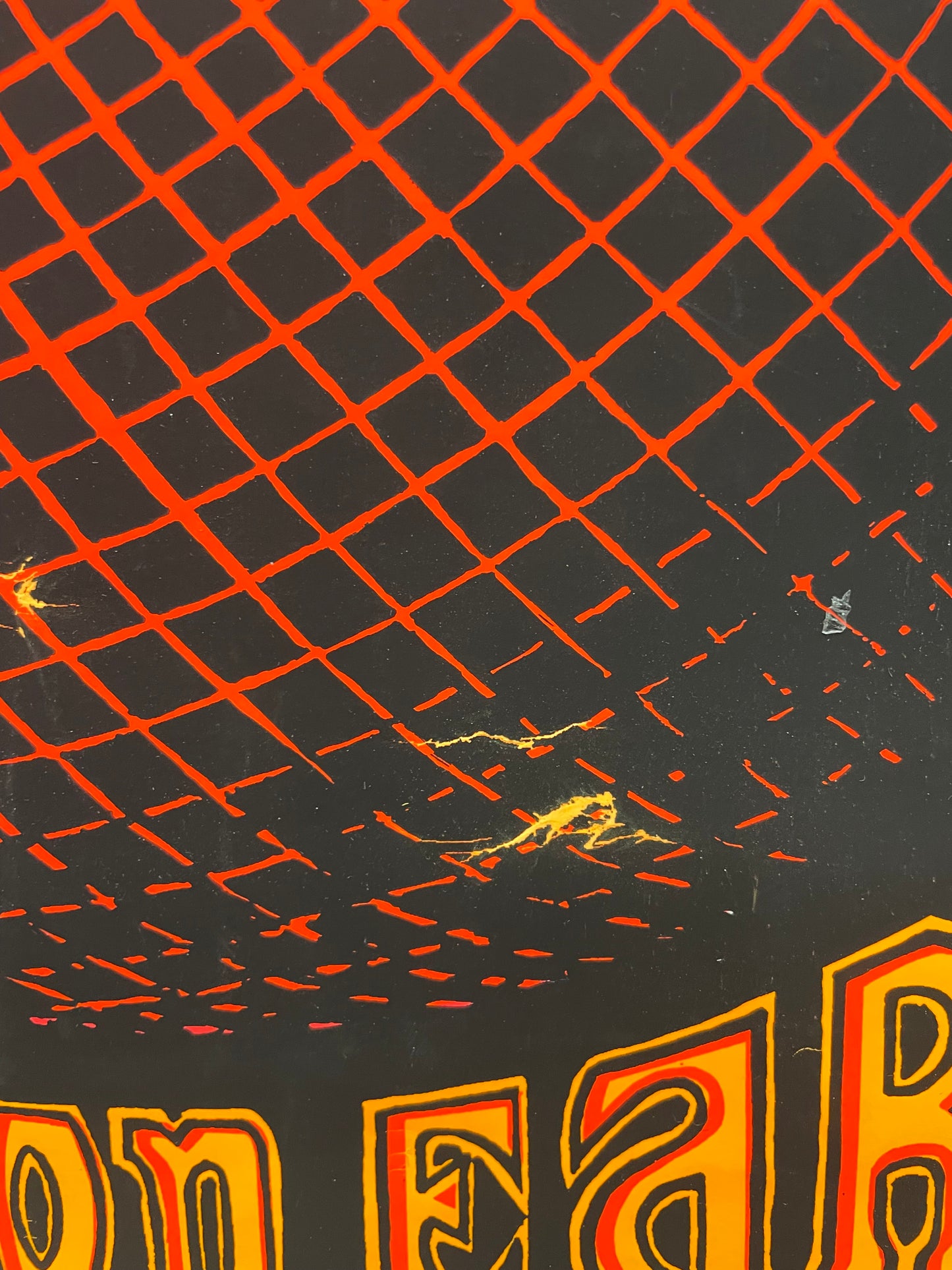 Rare and Vintage, Peace on Earth, screen printed black light poster, 1970