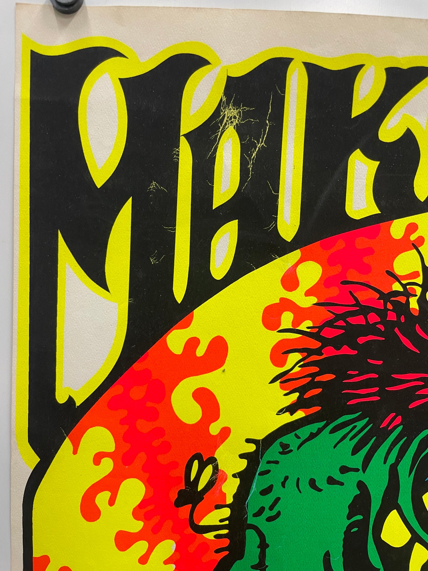 rare and vintage, Make Love Not War,  screen-printed black light poster, 1969