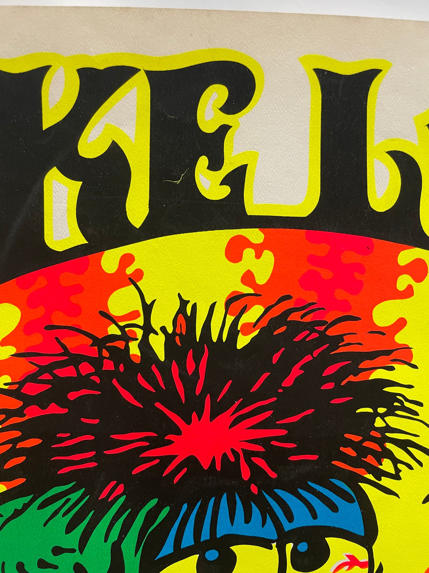 rare and vintage, Make Love Not War,  screen-printed black light poster, 1969