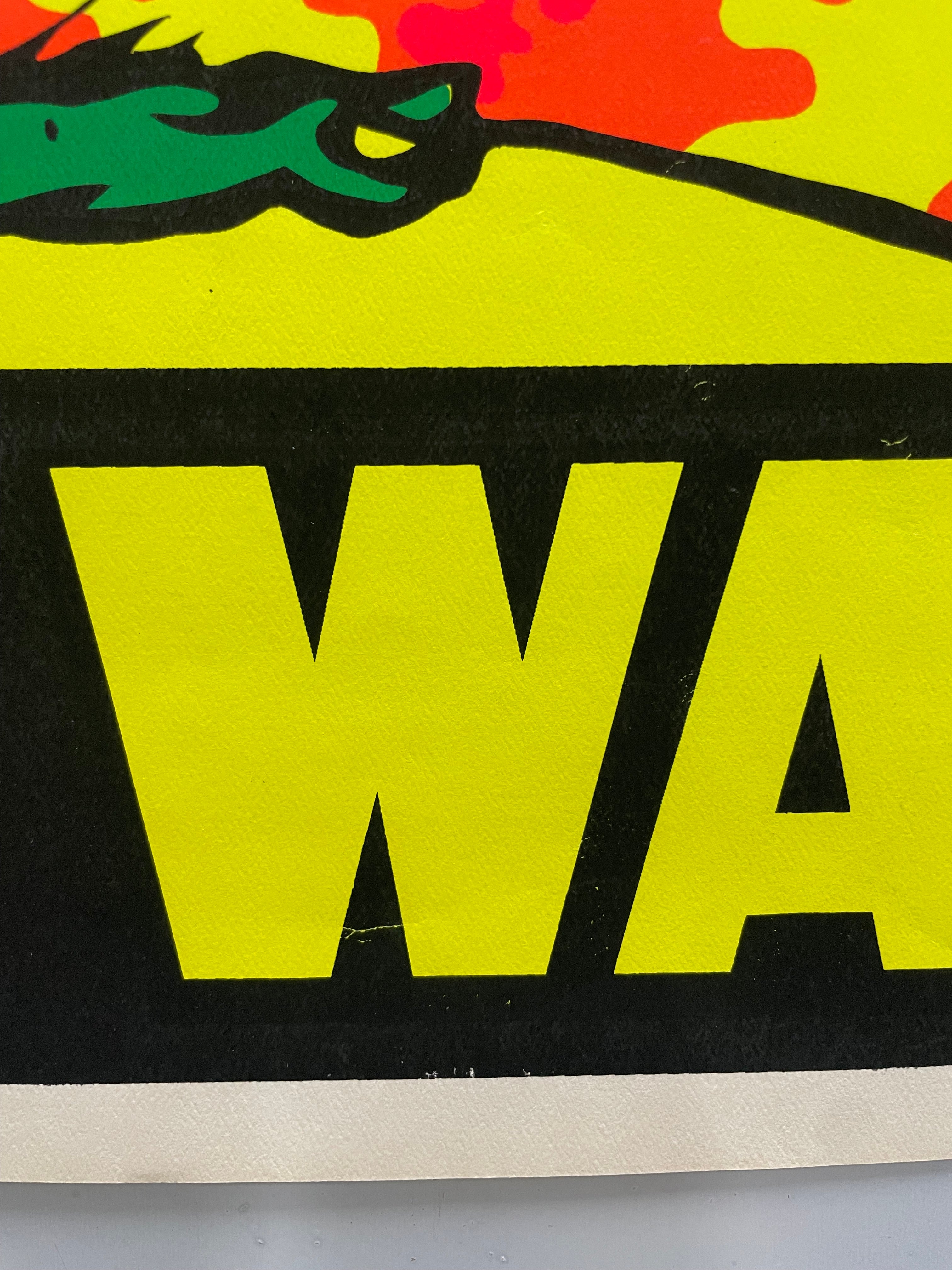 rare and vintage, Make Love Not War,  screen-printed black light poster, 1969 - HAPPIEST KID FINDS - Museum-quality antique and vintage posters, original art, preservation and restoration