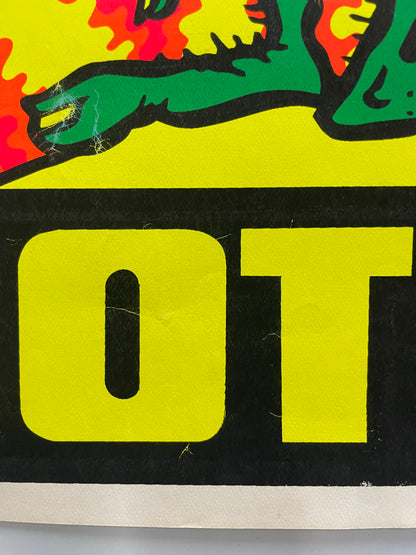 rare and vintage, Make Love Not War,  screen-printed black light poster, 1969