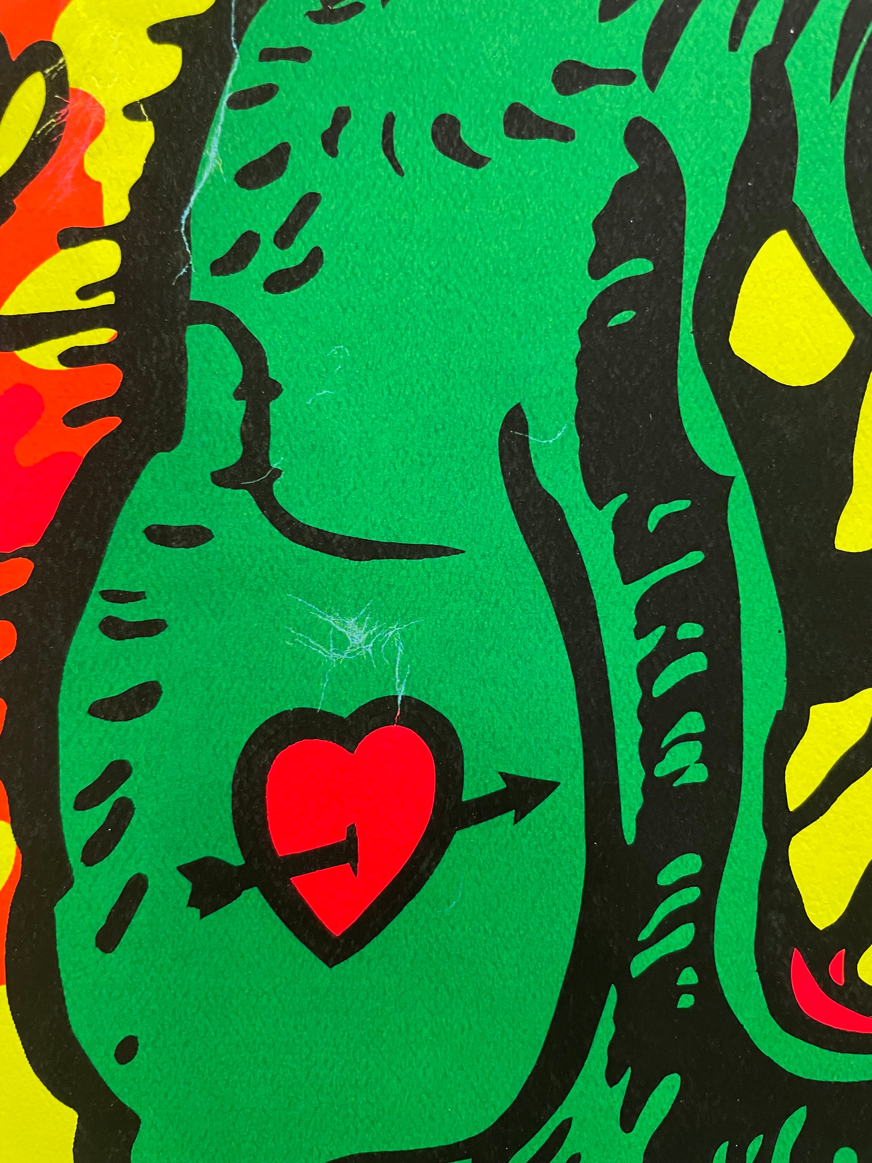 rare and vintage, Make Love Not War,  screen-printed black light poster, 1969 - HAPPIEST KID FINDS - Museum-quality antique and vintage posters, original art, preservation and restoration