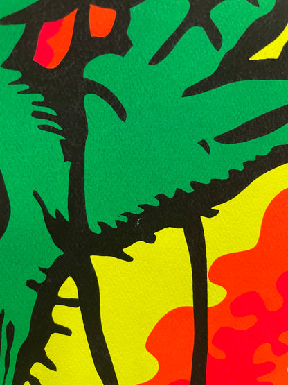 rare and vintage, Make Love Not War,  screen-printed black light poster, 1969