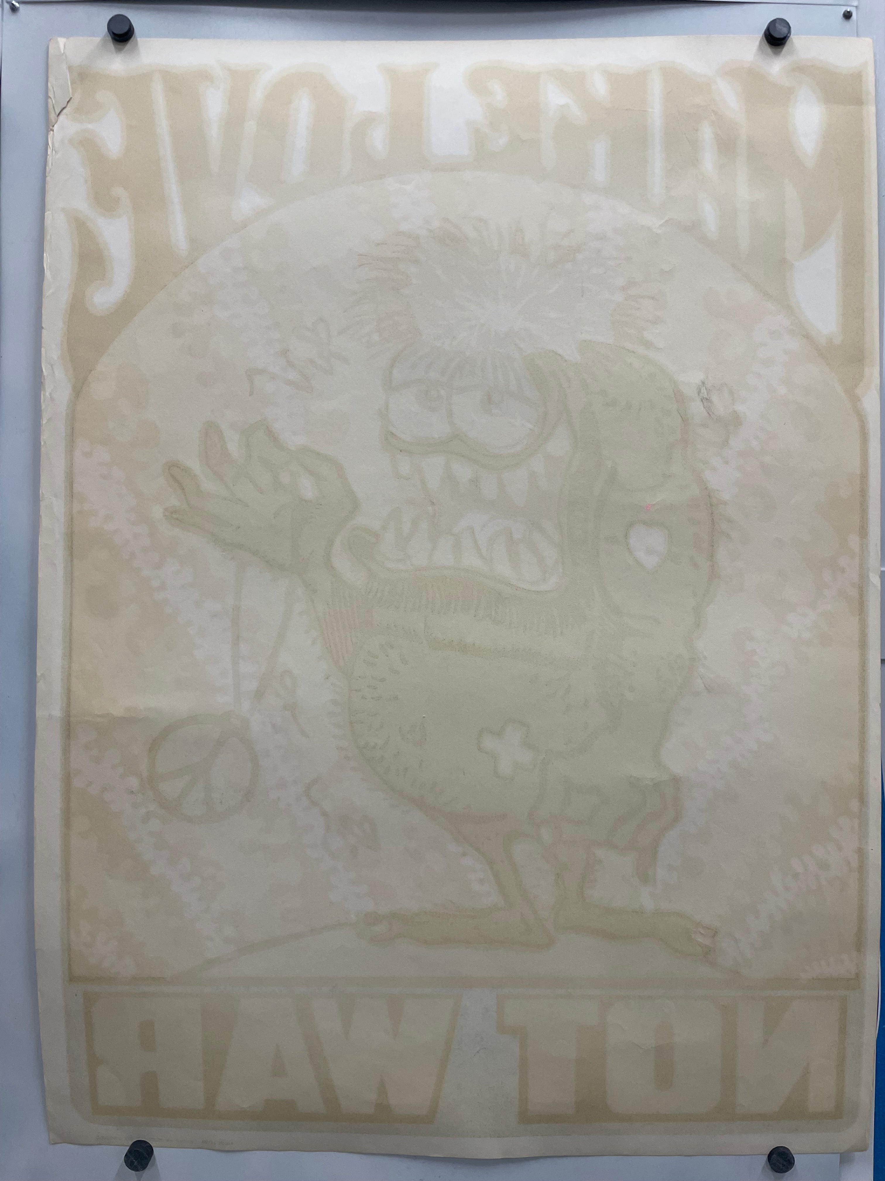 rare and vintage, Make Love Not War,  screen-printed black light poster, 1969 - HAPPIEST KID FINDS - Museum-quality antique and vintage posters, original art, preservation and restoration