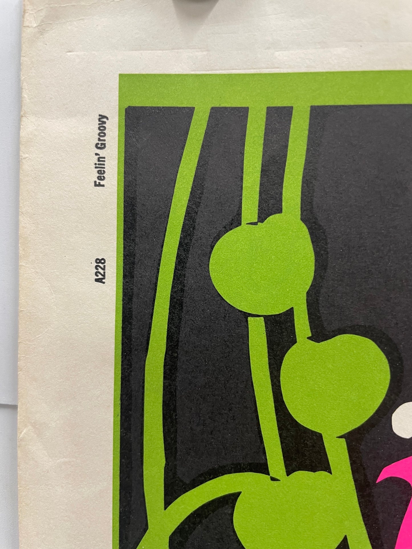 fun and lively vintage Snoopy, FEELIN' GROOVY, lithographic commercial poster, c.1969