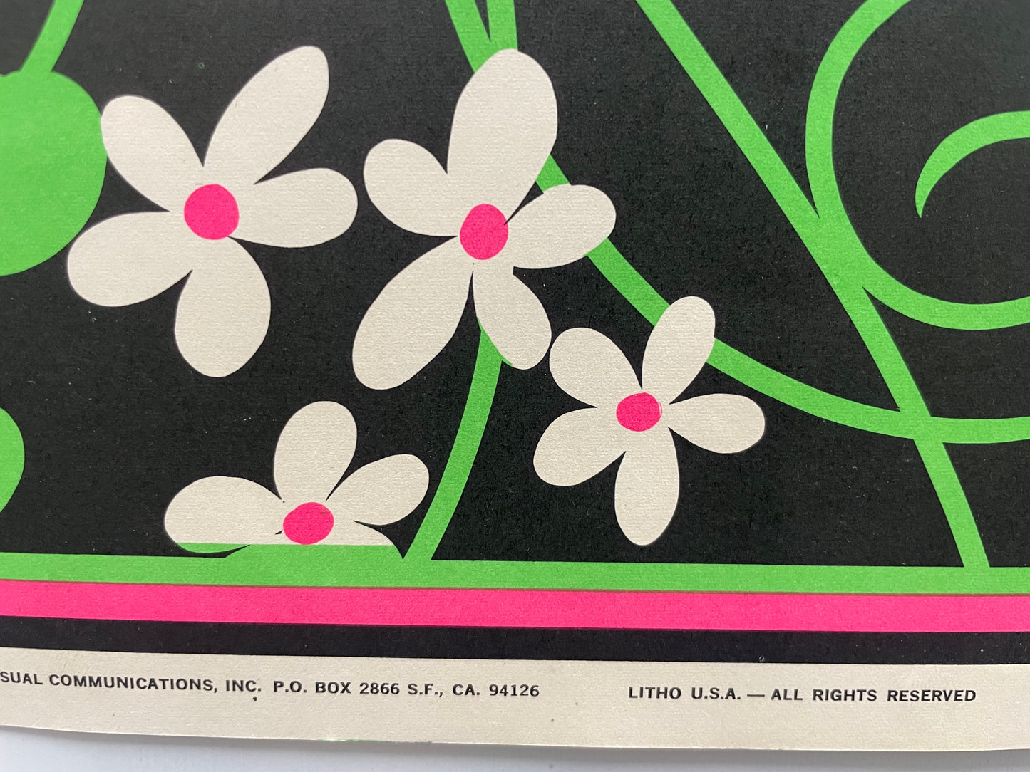 fun and lively vintage Snoopy, FEELIN' GROOVY, lithographic commercial black light poster, 1969