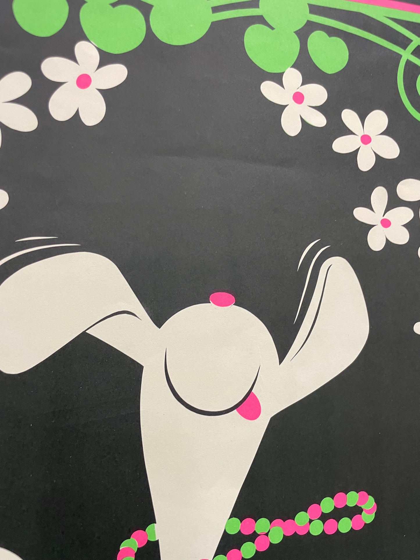 fun and lively vintage Snoopy, FEELIN' GROOVY, lithographic commercial black light poster, 1969