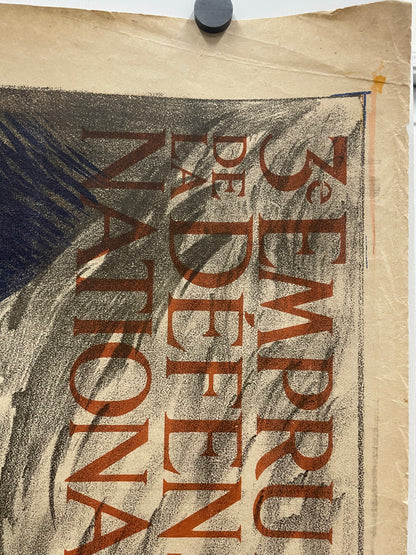 antique, 3e Emprunt de la Défense Nationale, lithographic French WW1 poster, 1917