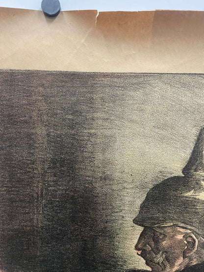 antique, L’Emprunt de la Liberation, lithographic French WW1 poster, 1918