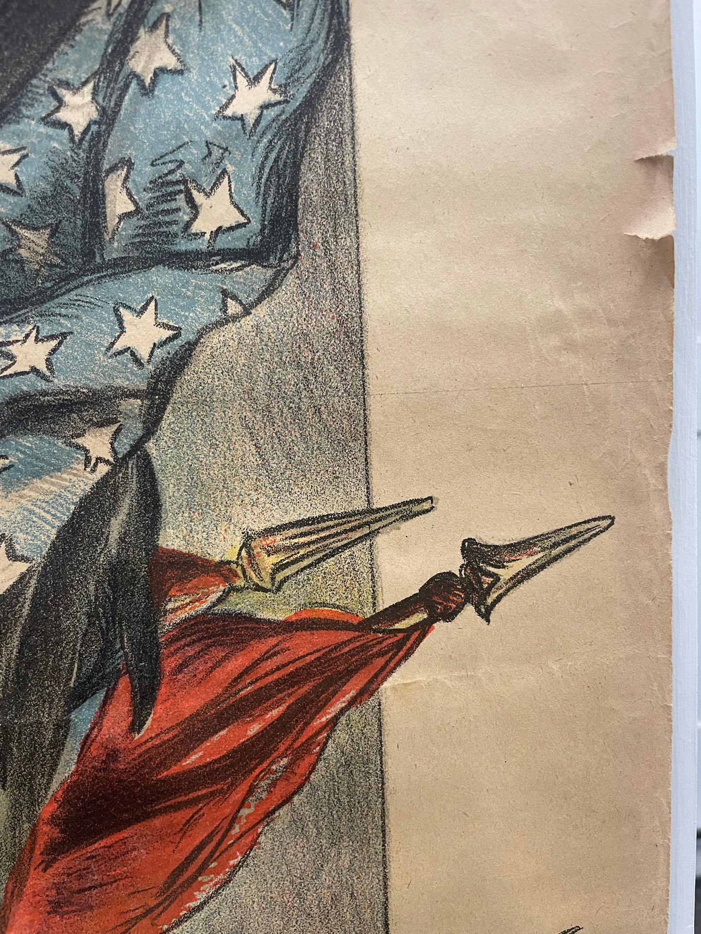 antique, L’Emprunt de la Liberation, lithographic French WW1 poster, 1918