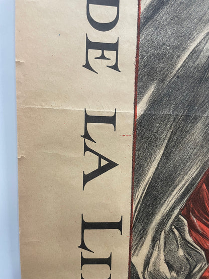 antique, L’Emprunt de la Liberation, lithographic French WW1 poster, 1918