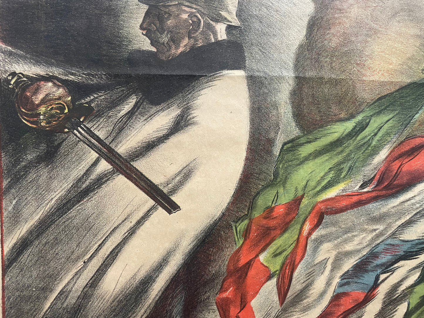 antique, L’Emprunt de la Liberation, lithographic French WW1 poster, 1918