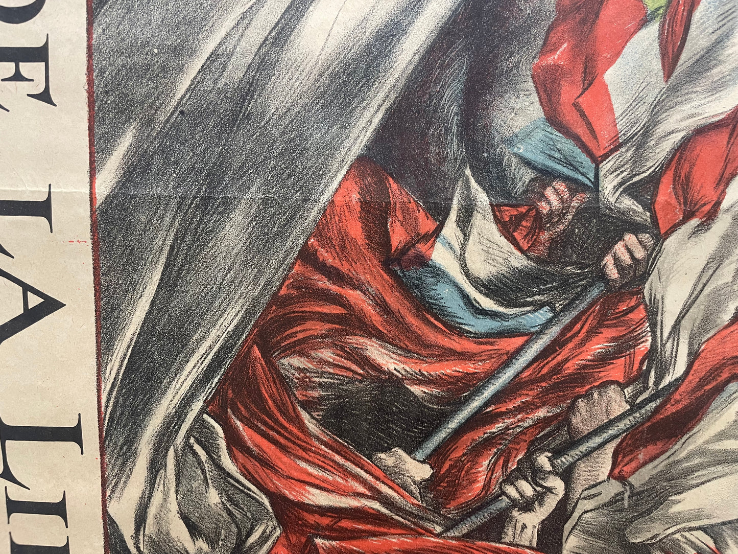 antique, L’Emprunt de la Liberation, lithographic French WW1 poster, 1918