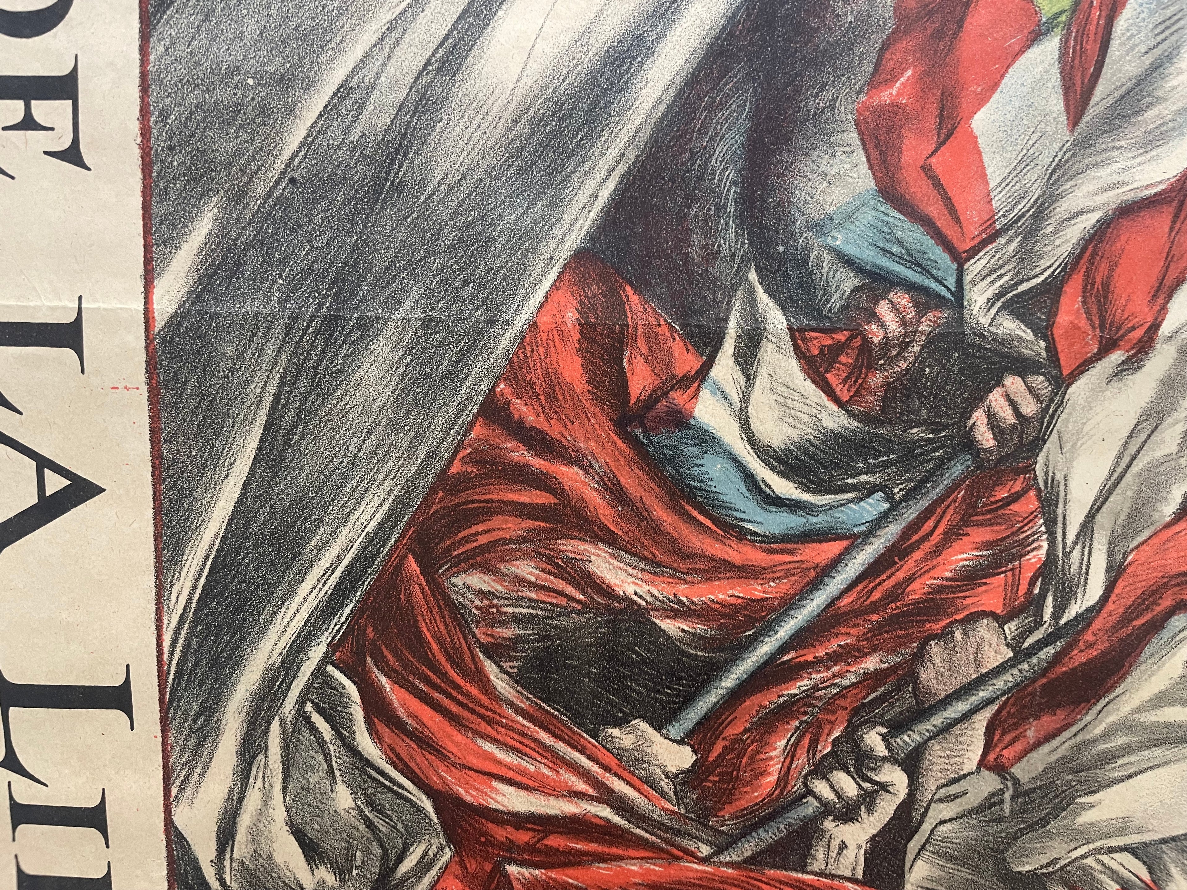 antique, L’Emprunt de la Liberation, lithographic French WW1 poster, 1918 - HAPPIEST KID FINDS - Museum-quality antique and vintage posters, original art, preservation and restoration