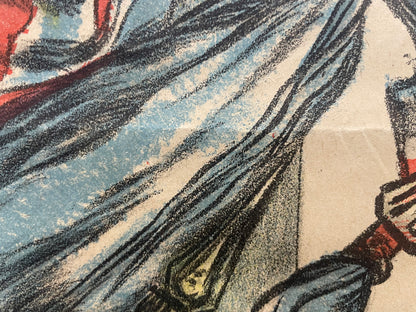 antique, L’Emprunt de la Liberation, lithographic French WW1 poster, 1918